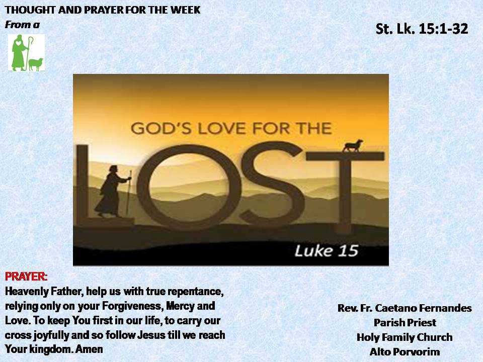 Thought & Prayer for the week Holy Family Church