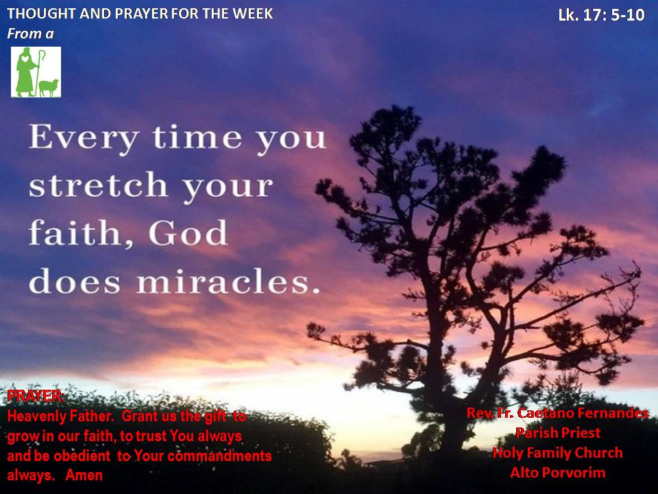Thought & Prayer for the week 06/10/2019 Holy Family Church